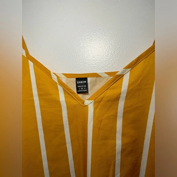 SHEIN maternity striped Cami Dress Yellow size S (US4) - Picture 7 of 8